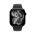 Apple Watch Series 11 GPS + Cellular 46mm Głęboka aluminiowa koperta z czarnym paskiem sportowym - S/M