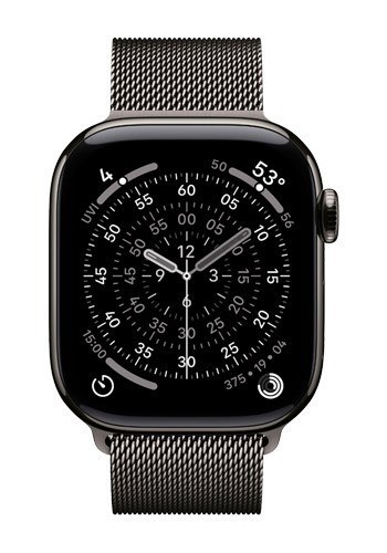 Apple Watch Series 11 GPS + Cellular 46mm Koperta z tytanu w kolorze łupkowym i pętelką w kolorze łupkowym - S/M