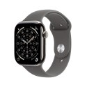 Apple Watch Series 11 GPS + Cellular 46mm koperta z naturalnego tytanu i sportowym paskiem w kolorze kamiennej szarości - S/M (M