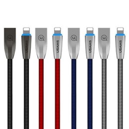 USAMS Kabel pleciony U-Light Lightning niebieski/blue 1,2m IPZSUSB03 (US-SJ182)