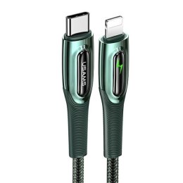 USAMS Kabel pleciony USB-C na Lightning Smart Power-off 20W PD Cable1.2m ciemny zielony/dark green SJ518USB02 (US-SJ518)