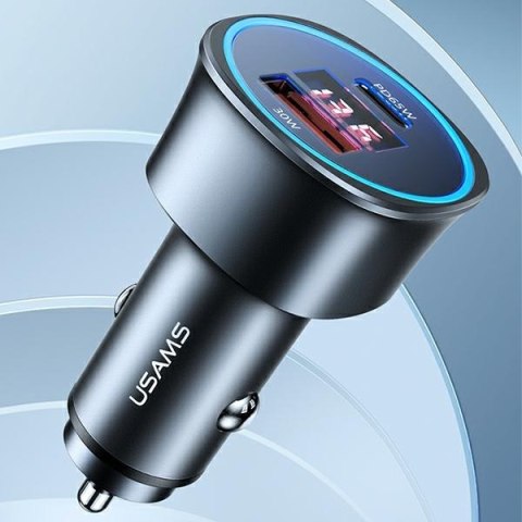 USAMS Ładowarka sam. 1xUSB+1xUSB-C C26 95W (only head) Fast Charge czarny/black CC146TC01 (US-CC146)