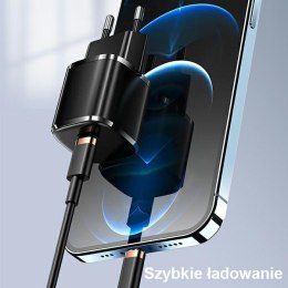 USAMS Ładowarka siec. 1xUSB-C T36 mini 20W + kabel USB-C-Lightning biały/white PD3.0 Fast Charging XFKXLOGTL02 (US-CC124+US-SJ48