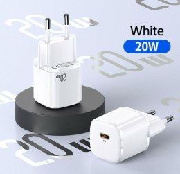 USAMS Ładowarka siec. 1xUSB-C T36 mini 20W (only head) PD3.0 Fast Charging biały/white CC124TC02 (US-CC124)