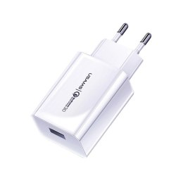 USAMS Ładowarka siec. 1xUSB T22 18W 3A QC3.0 (only head) Fast Charging biały/white CC83TC01 (US-CC083)