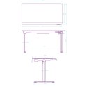 ULTRADESK Biurko dla gracza QUEST, 140x70cm, 72-120cm, czarny-czarny