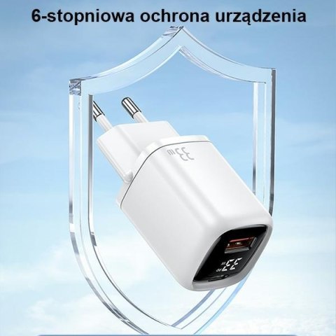 USAMS Ładowarka siec. 1xUSB-C+1xUSB T46 33W (only head) PD3.0 +QC3.0 Fast Charging czarny/black CC152TC01 (US-CC152)