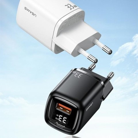 USAMS Ładowarka siec. 1xUSB-C+1xUSB T46 33W (only head) PD3.0 +QC3.0 Fast Charging czarny/black CC152TC01 (US-CC152)