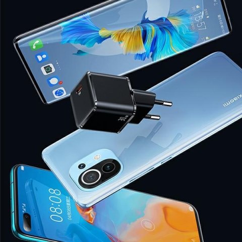 USAMS Ładowarka siec. 1xUSB-C T45 mini 30W (only head) PD3.0 Fast Charging czarny/black CC148TC01 (US-CC148)