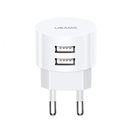 USAMS Ładowarka siec. 2xUSB T20 2,1A round (only head) biały/white Fast Charging CC80TC01 (US-CC080)