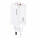 USAMS Ładowarka siec. T41 USB-C+USB GaN 47W PD+QC (only head) Fast Charging biały/white CC137TC02 (US-CC137)