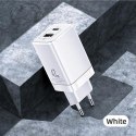 USAMS Ładowarka siec. T41 USB-C+USB GaN 47W PD+QC (only head) Fast Charging biały/white CC137TC02 (US-CC137)