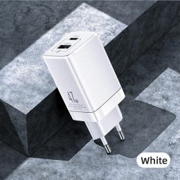 USAMS Ładowarka siec. T41 USB-C+USB GaN 47W PD+QC (only head) Fast Charging biały/white CC137TC02 (US-CC137)