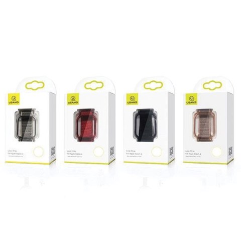 USAMS Pasek z etui Apple Watch 4/5/6/7/ SE 40/41mm. czarny/black ZB73IW1 (US-ZB073)