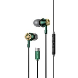 USAMS Słuchawki stereo EP-43 metal USB-C ciemny zielony/dark green HSEP4302