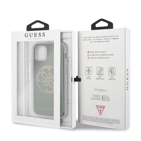 Guess GUHCN65PCUGLKA iPhone 11 Pro Max khaki hard case 4G Circle Glitter