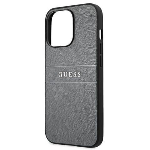 Guess GUHCP13LPSASBGR iPhone 13 Pro / 13 6,1" szary/grey Saffiano Strap