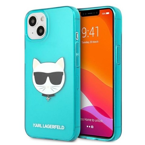 Karl Lagerfeld KLHCP13SCHTRB iPhone 13 mini 5,4" niebieski/blue hardcase Glitter Choupette Fluo