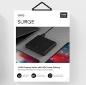 UNIQ Ładowarka siec. HUB Surge 90W czarny /charcoal black 2xUSB Quick Charge 3.0 + 2xUSB-C PD 3.0 (LITHOS Collective)