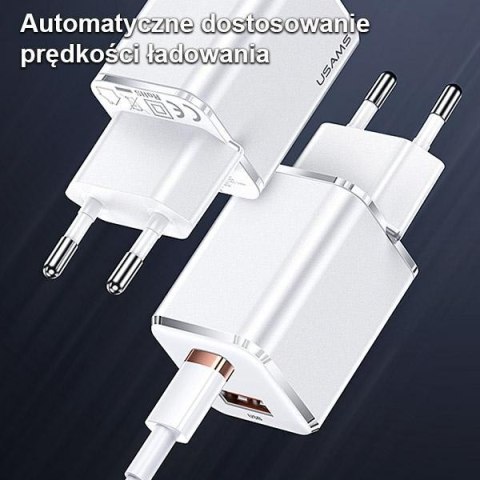 USAMS Ładowarka siec. 1xUSB-C+1xUSB T43 33W (only head) PD3.0 +QC3.0 Fast Charging biały/white CC144TC02 (US-CC144)