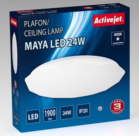 Nowoczesny plafon sufitowy LED Activejet MAYA 24W (WYPRZEDAŻ)