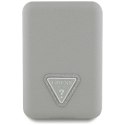 Powerbank indukcyjny Guess Grained Triangle 5000mAh 15W USB-C MagSafe beżowy
