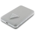 Powerbank indukcyjny Guess Grained Triangle 5000mAh 15W USB-C MagSafe beżowy