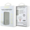 Powerbank indukcyjny Guess Grained Triangle 5000mAh 15W USB-C MagSafe beżowy