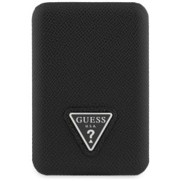 Powerbank indukcyjny Guess Grained Triangle 5000mAh 15W USB-C MagSafe czarny