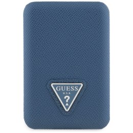 Powerbank indukcyjny Guess Grained Triangle 5000mAh 15W USB-C MagSafe niebieski