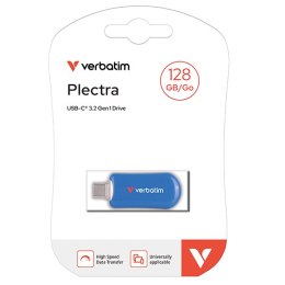 Verbatim USB flash disk, USB C, 128GB, Plectra, niebieski, 30233, USB C