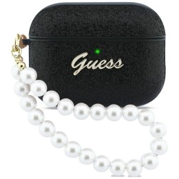 Etui Guess Glitter Pearl Strap do AirPods Pro 3 czarny