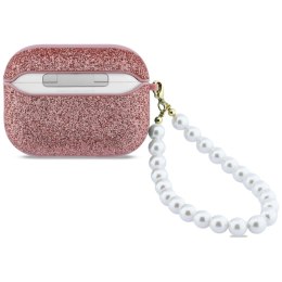 Etui Guess Glitter Pearl Strap do AirPods Pro 3 różowy