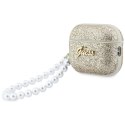 Etui Guess Glitter Pearl Strap do AirPods Pro 3 złoty