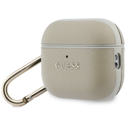 Etui Guess Grained Classic Logo Hook do AirPods Pro 3 złoty