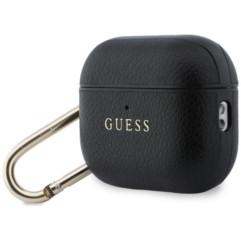 Etui Guess Grained Classic Logo do AirPods Pro 3 czarny