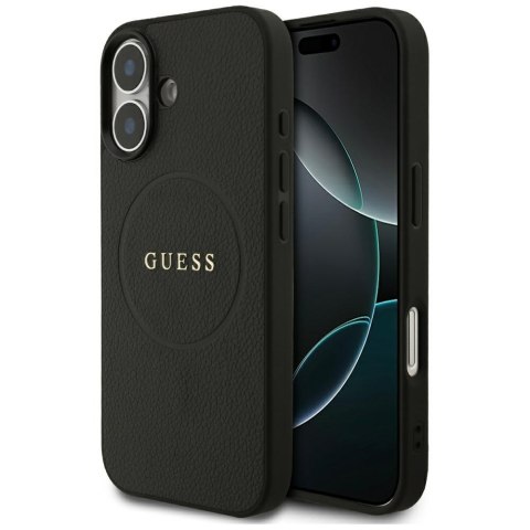 Etui Guess Grained Ring MagSafe do iPhone 17 czarny