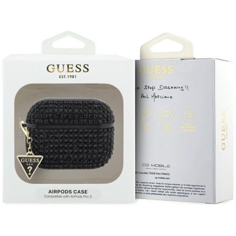 Etui Guess Rhinestone Triangle Charm do AirPods Pro 3 czarny