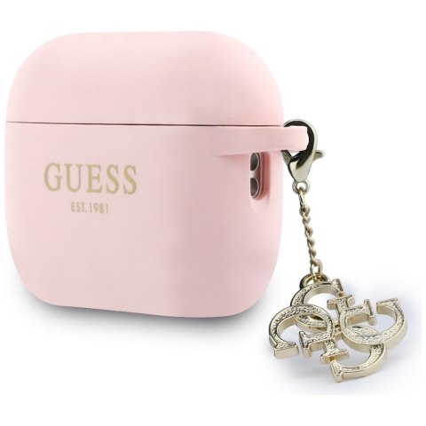 Etui Guess Silicone 4G Charm do AirPods Pro 3 różowy