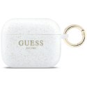 Etui Guess Silicone Glitter Ring do AirPods Pro 3 biały