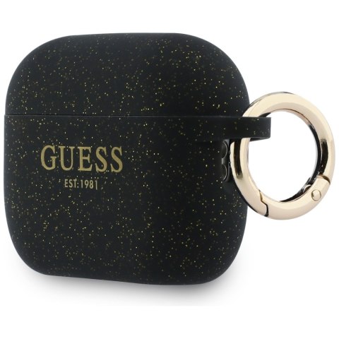 Etui Guess Silicone Glitter Ring do AirPods Pro 3 czarny