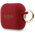 Etui Guess Silicone Glitter Ring do AirPods Pro 3 fuksja