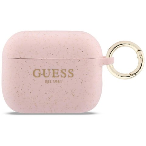 Etui Guess Silicone Glitter Ring do AirPods Pro 3 różowy
