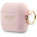 Etui Guess Silicone Glitter Ring do AirPods Pro 3 różowy
