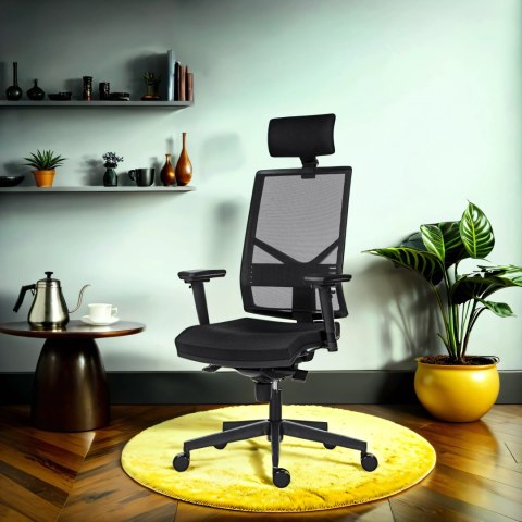 Powerton ERGO MARIE Ergonomiczny fotel biurowy, Czarny