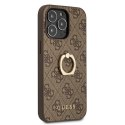 Guess GUHCP13L4GMRBR iPhone 13 Pro / 13 6,1" brązowy/brown hardcase 4G with ring stand