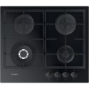 Whirlpool AKTL 629/NB1 płyta kuchenna Czarny Wbudowany 59 cm Gaz 4 stref(y)