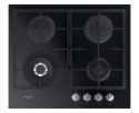 Whirlpool AKTL 629/NB1 płyta kuchenna Czarny Wbudowany 59 cm Gaz 4 stref(y)