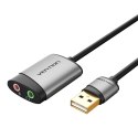 Zewnętrzna karta dźwiękowa USB Vention CDKHB TRS 3.5mm 0,15m (szara)