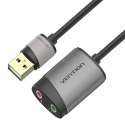 Zewnętrzna karta dźwiękowa USB Vention CDKHB TRS 3.5mm 0,15m (szara)